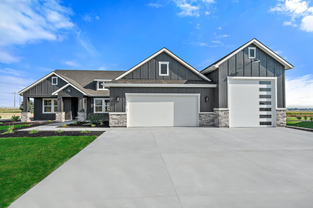 Front exterior of a custom home at 16966 Long Meadow Dr, Caldwell
